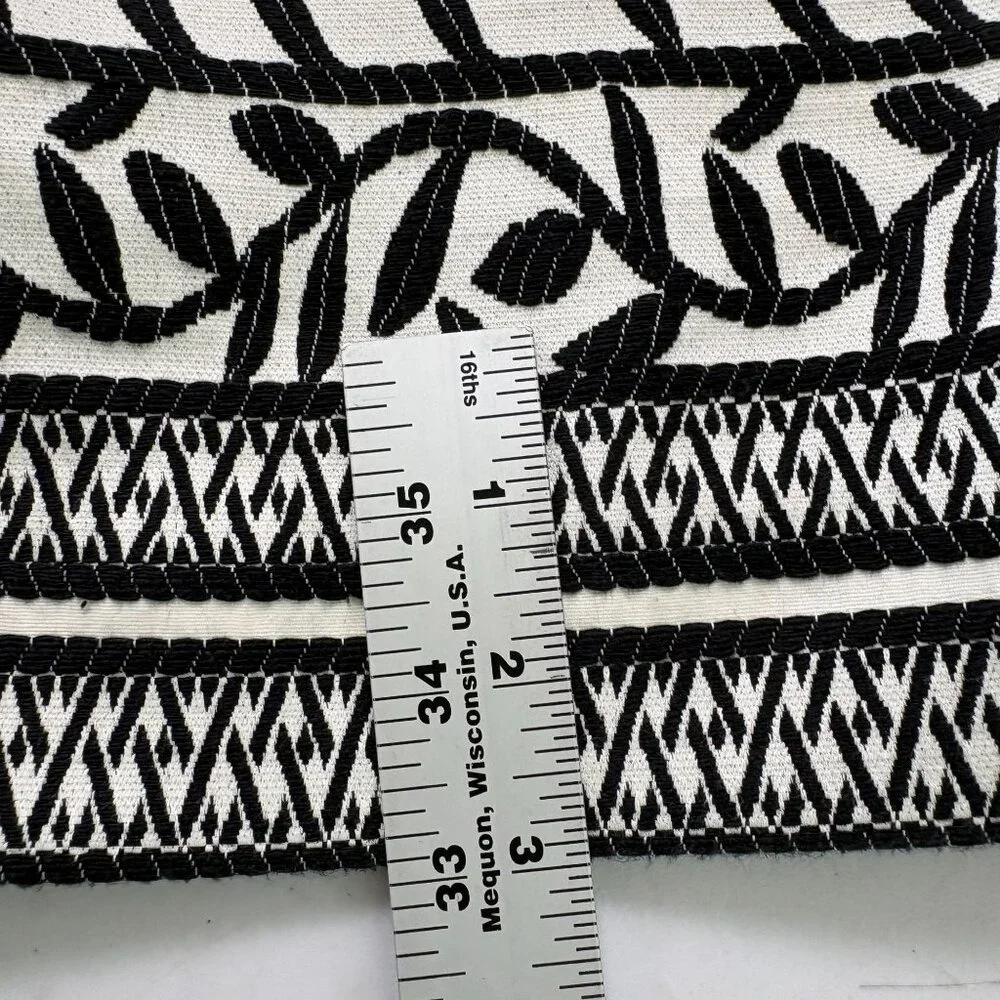 Tory Burch Laurie Embroidered Convertible Sheath‎ Dress Size 6 Black White Vines